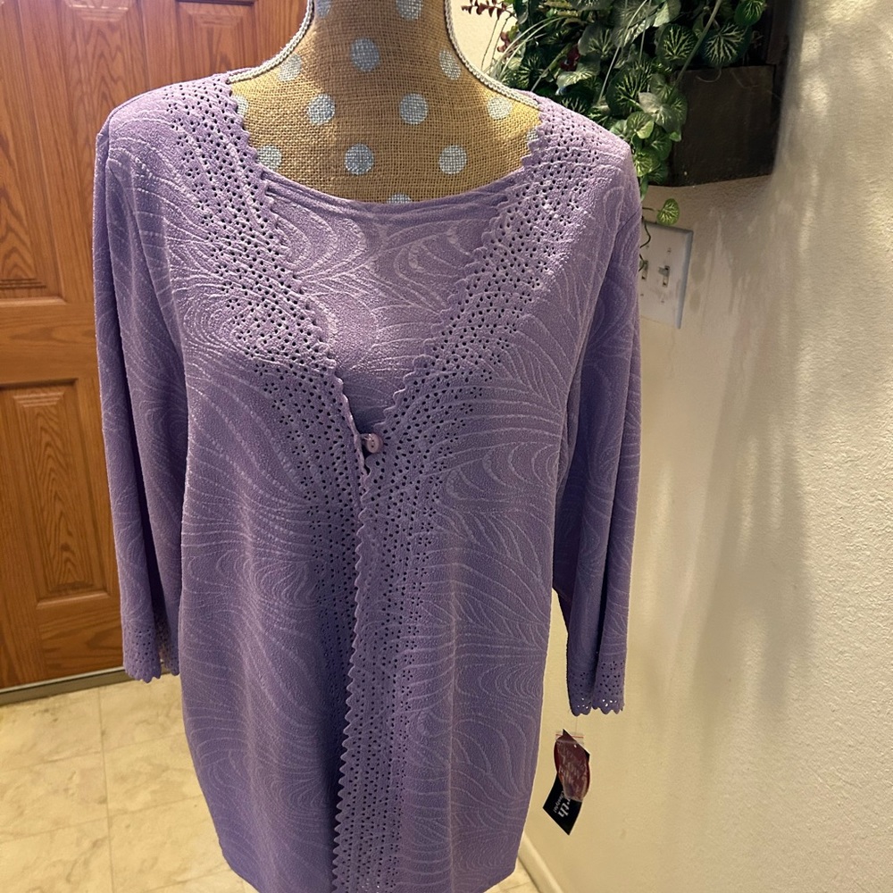 Lilac 1 piece faux twin set.